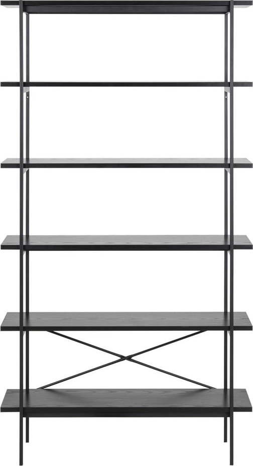 Černý regál v dekoru jasanu 94x172 cm Angus – Actona