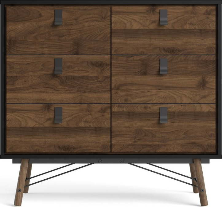 Tmavě hnědá komoda Tvilum Ry, 102 x 95 cm