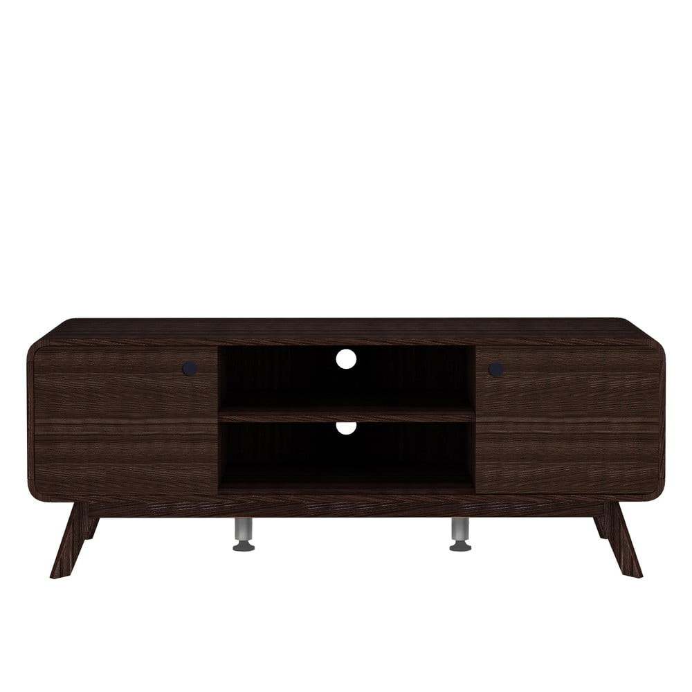 Hnědý TV stolek v dekoru ořechu 140x53 cm Caitlin – Støraa