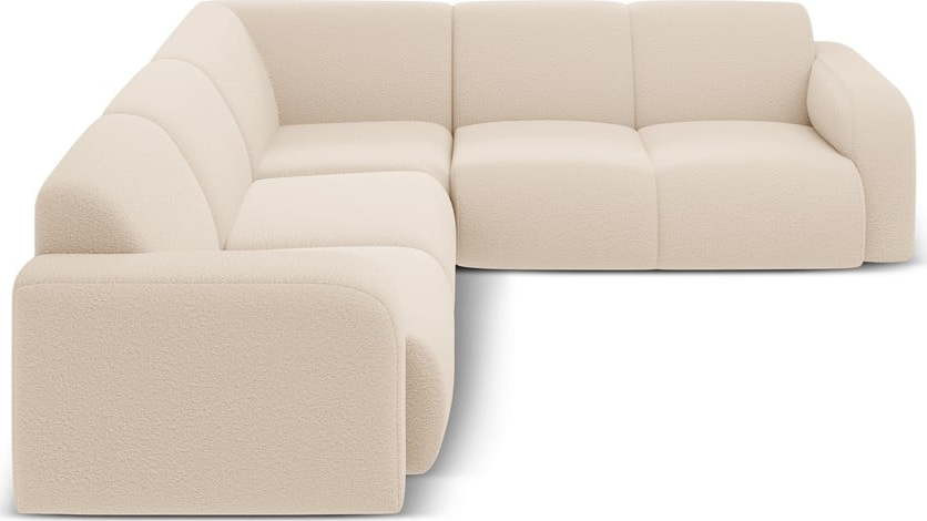 Béžová rohová pohovka z textilie bouclé (variabilní roh/do L) Molino – Micadoni Home