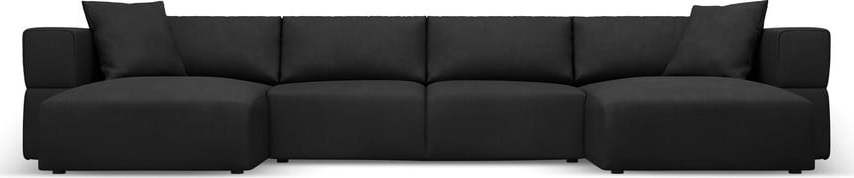 Černá rohová pohovka do