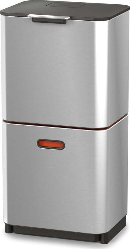 Ocelový odpadkový koš na tříděný odpad ve stříbrné barvě 60 l Totem Max – Joseph Joseph