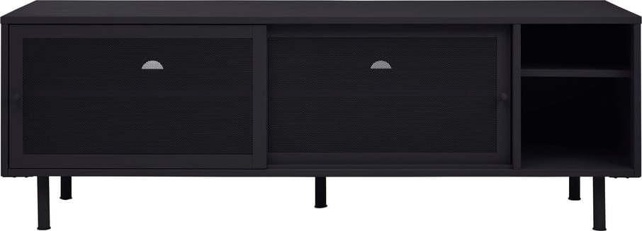 Černý kovový TV stolek 160x55x45 cm Veep – Unique Furniture