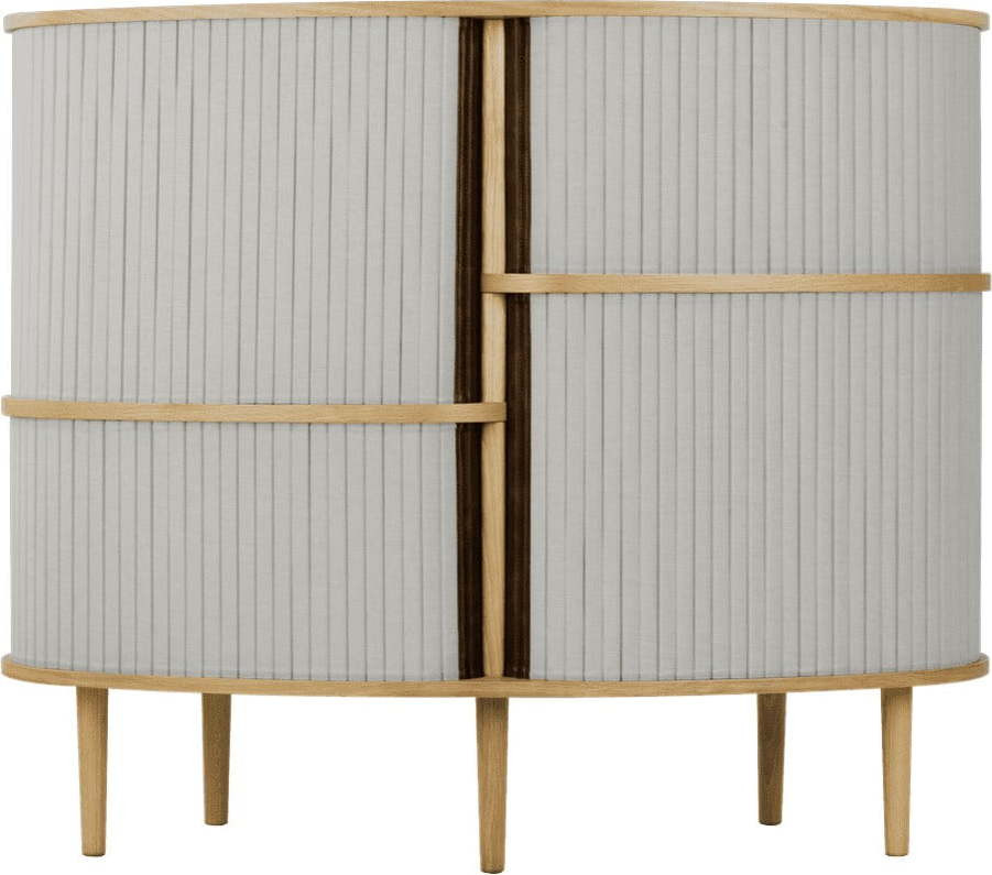 Skříňka v dekoru dubu s posuvnými dveřmi v šedo-přírodní barvě 120x100x50 cm Audacious – UMAGE