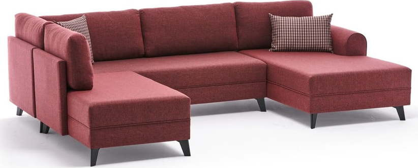 Rohová pohovka v cihlové barvě do 