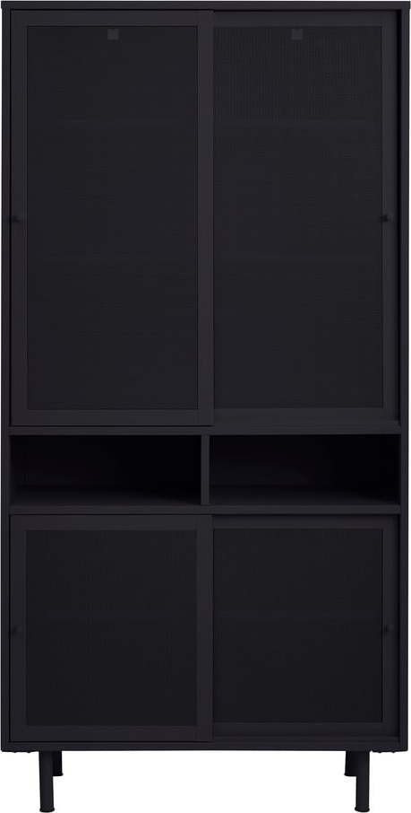 Černá kovová skříňka s posuvnými dveřmi 90x180x40 cm Veep – Unique Furniture