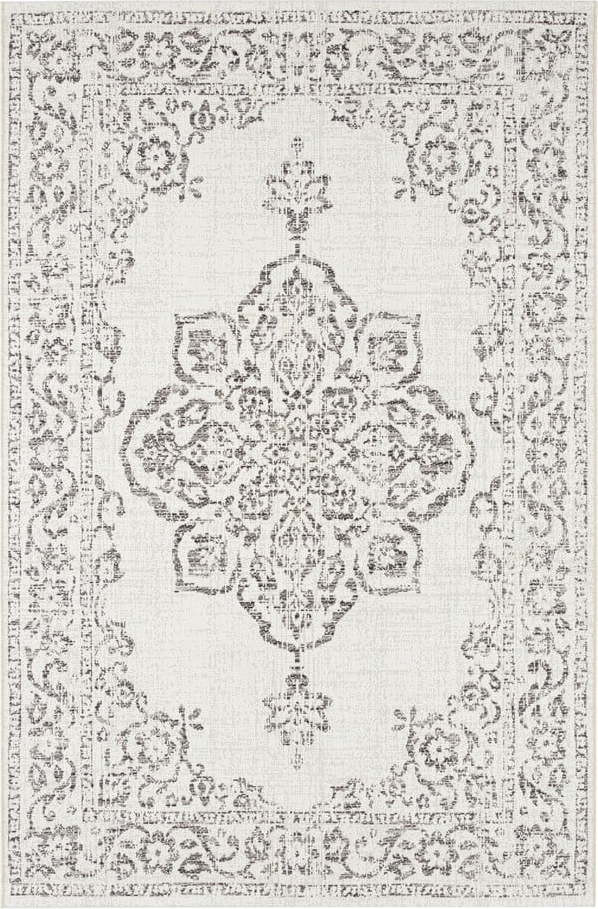 Šedo-krémový venkovní koberec NORTHRUGS Tilos, 160 x 230 cm