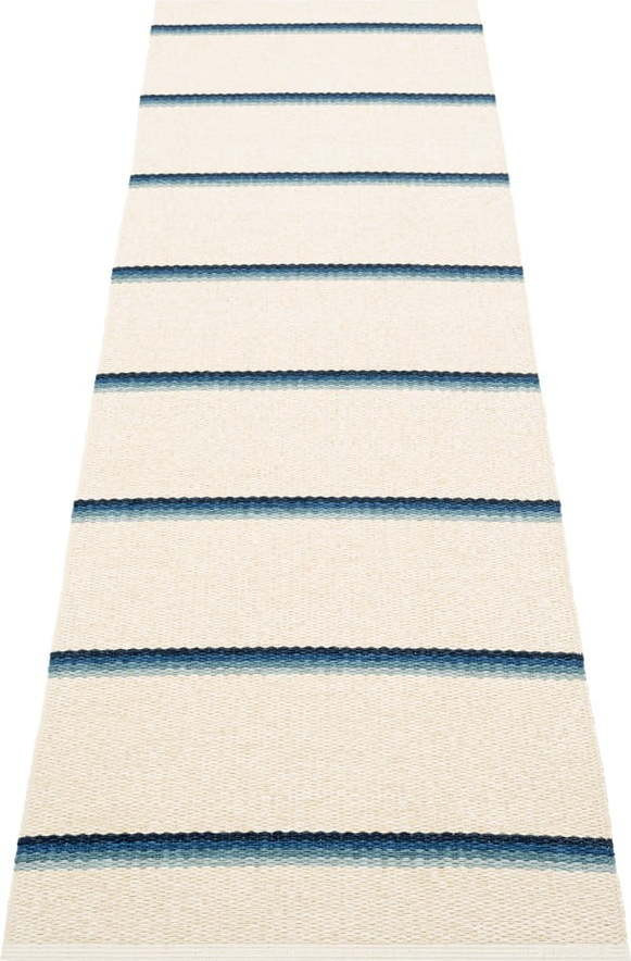 Modro-krémový vnitřní a venkovní běhoun 70x240 cm Olle Blue Vanilla – Pappelina