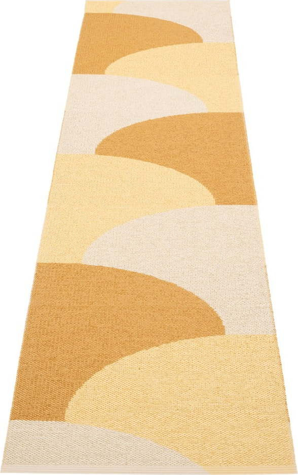 Okrově žlutý vnitřní a venkovní běhoun 70x270 cm Hill Ochre Pale Yellow – Pappelina