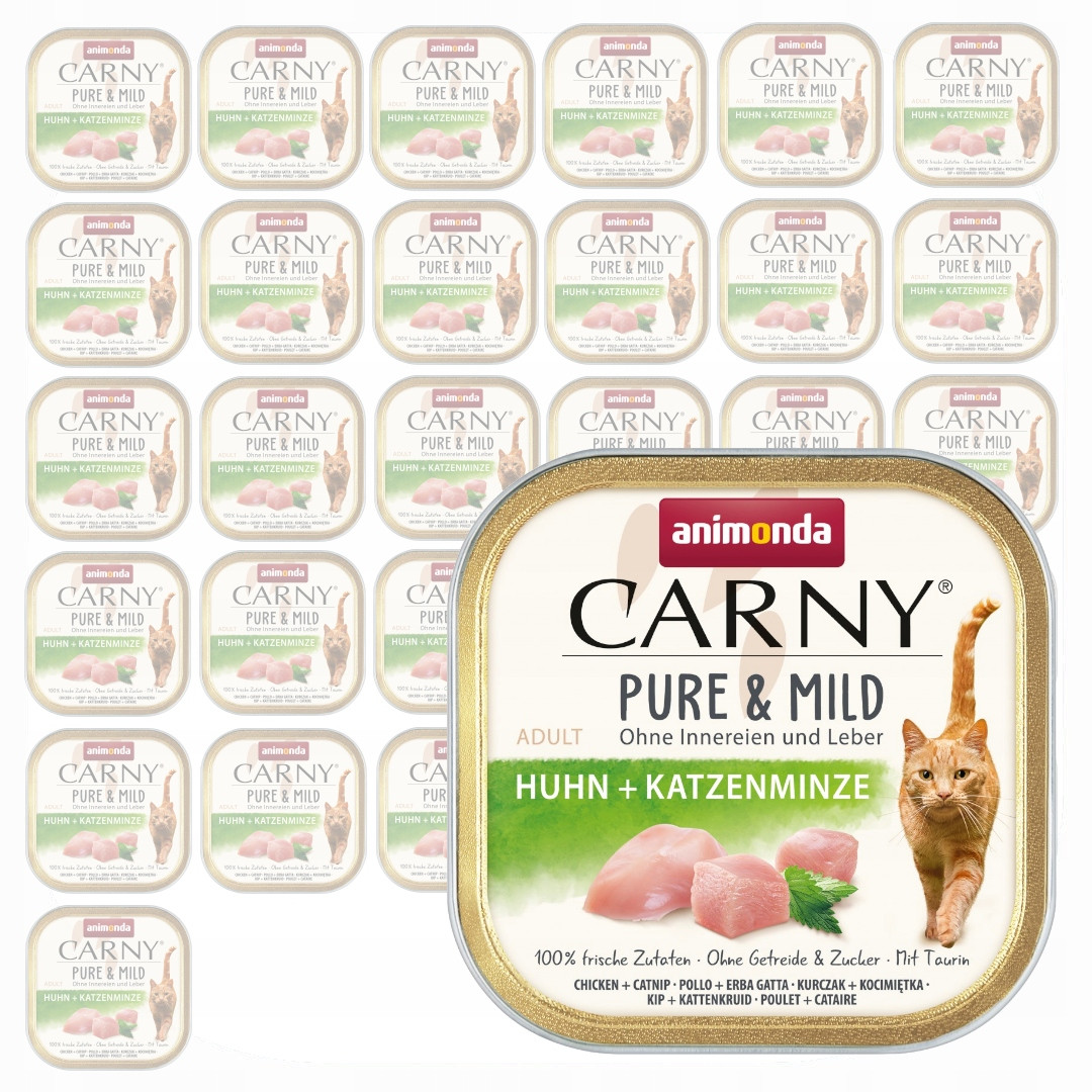 animonda Carny Adult Pure & Mild 32 ks (32 × 100 g) – kuřecí + šanta kočičí