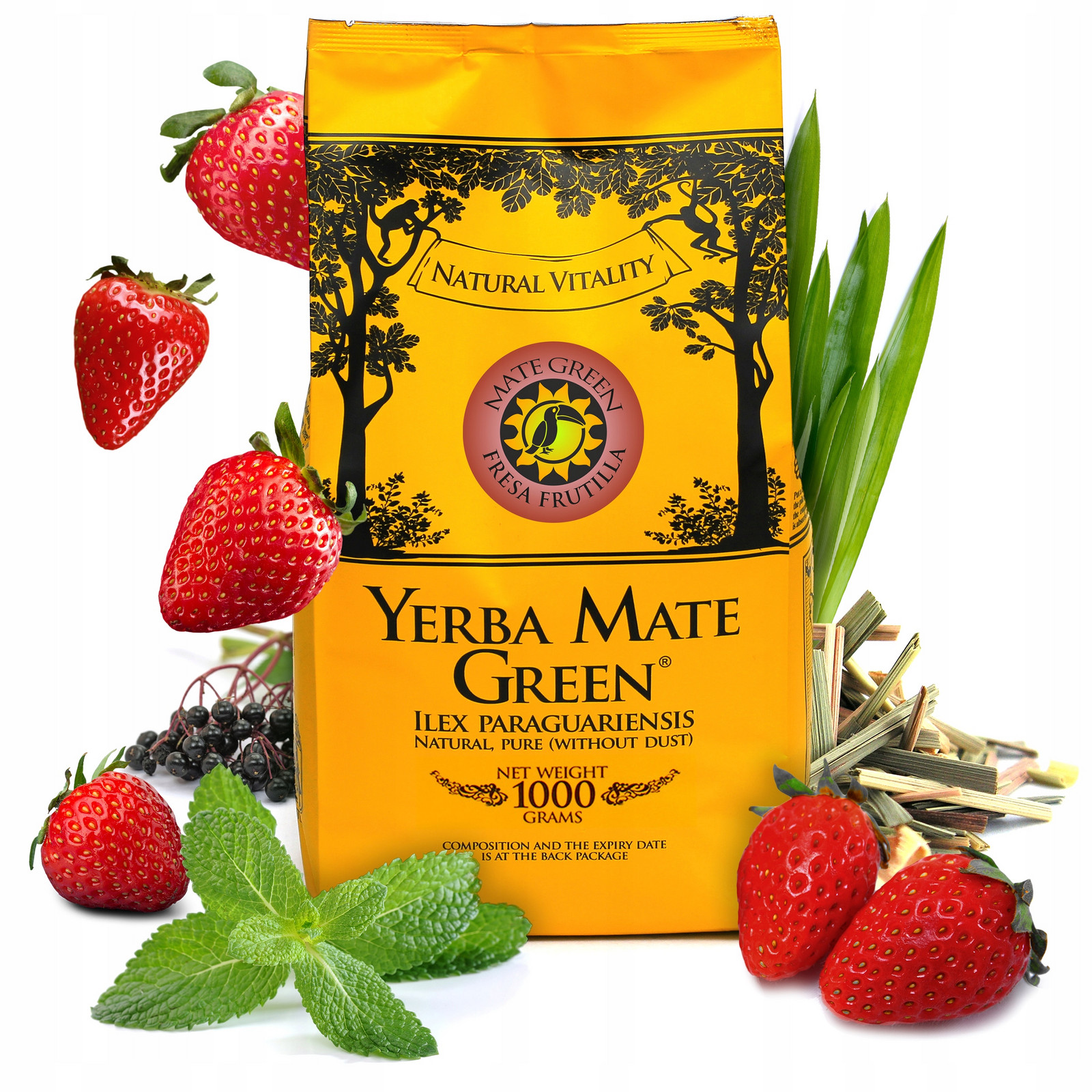 Yerba Mate Green Fresa Frutilla 1kg jahoda