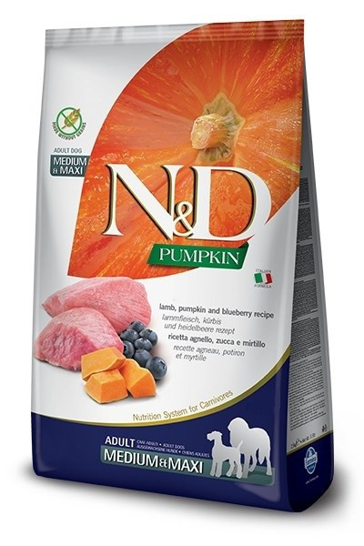 Krmivo Farmina N&d Grain Free Adult Medium&Maxi jehněčí s dýní 12 kg