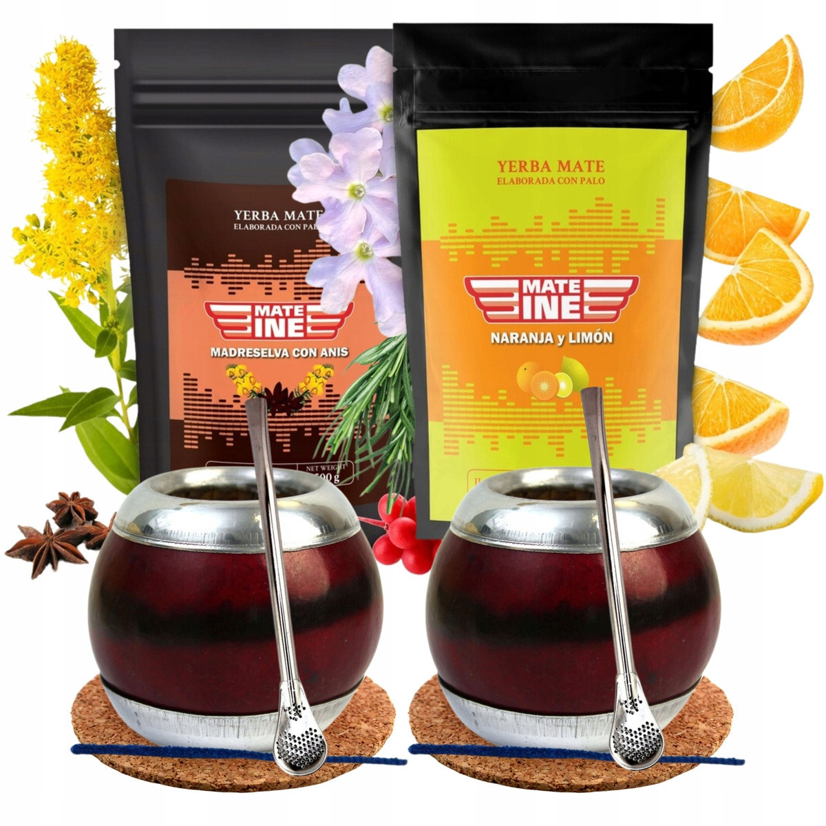 Sada Yerba Mate Green Guarana Přírodní Velké Kování Tykva Bombilla Energie