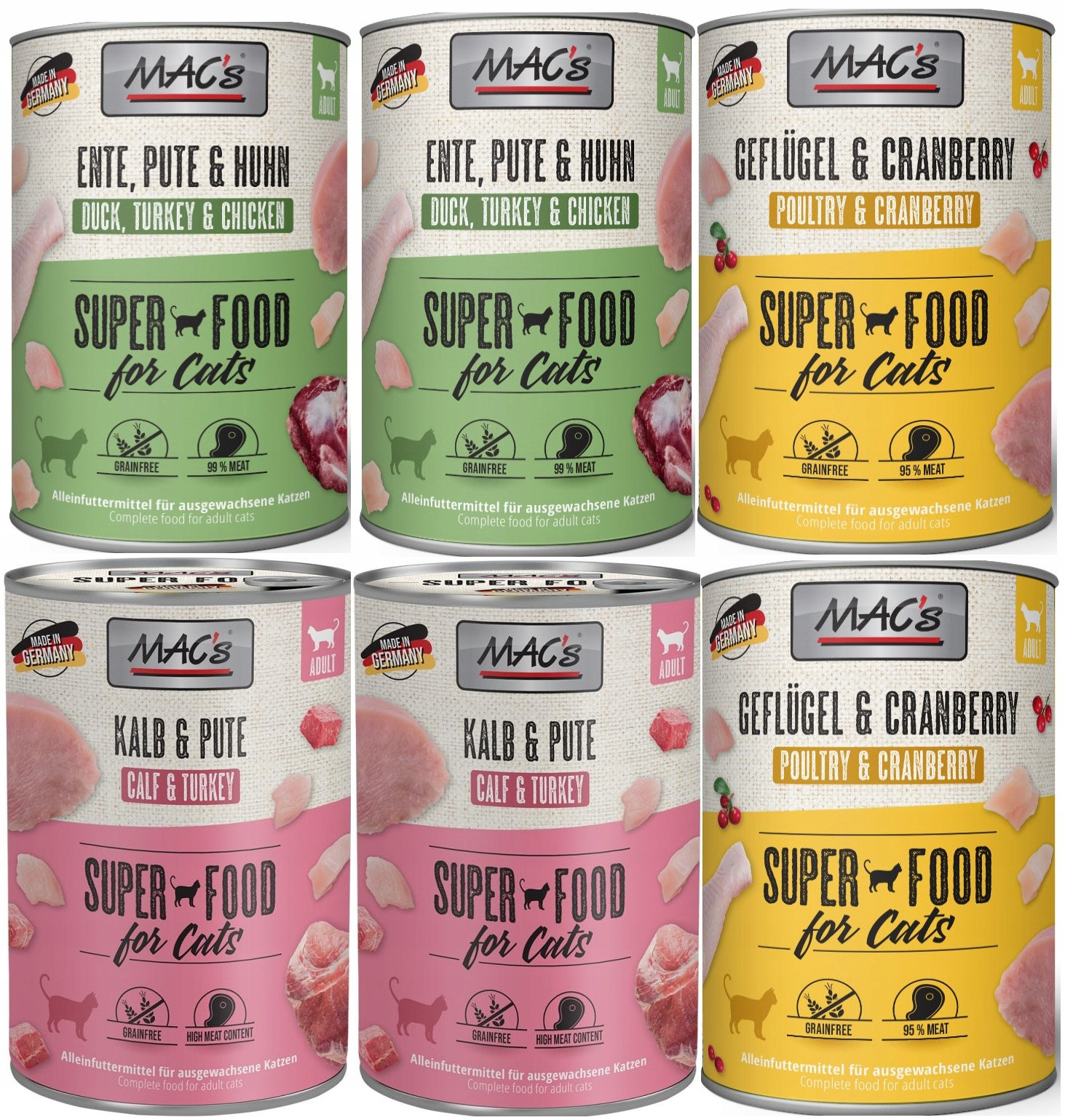 MAC's Cat Adult Krmivo mokré pro kočky Mix 6x800 g