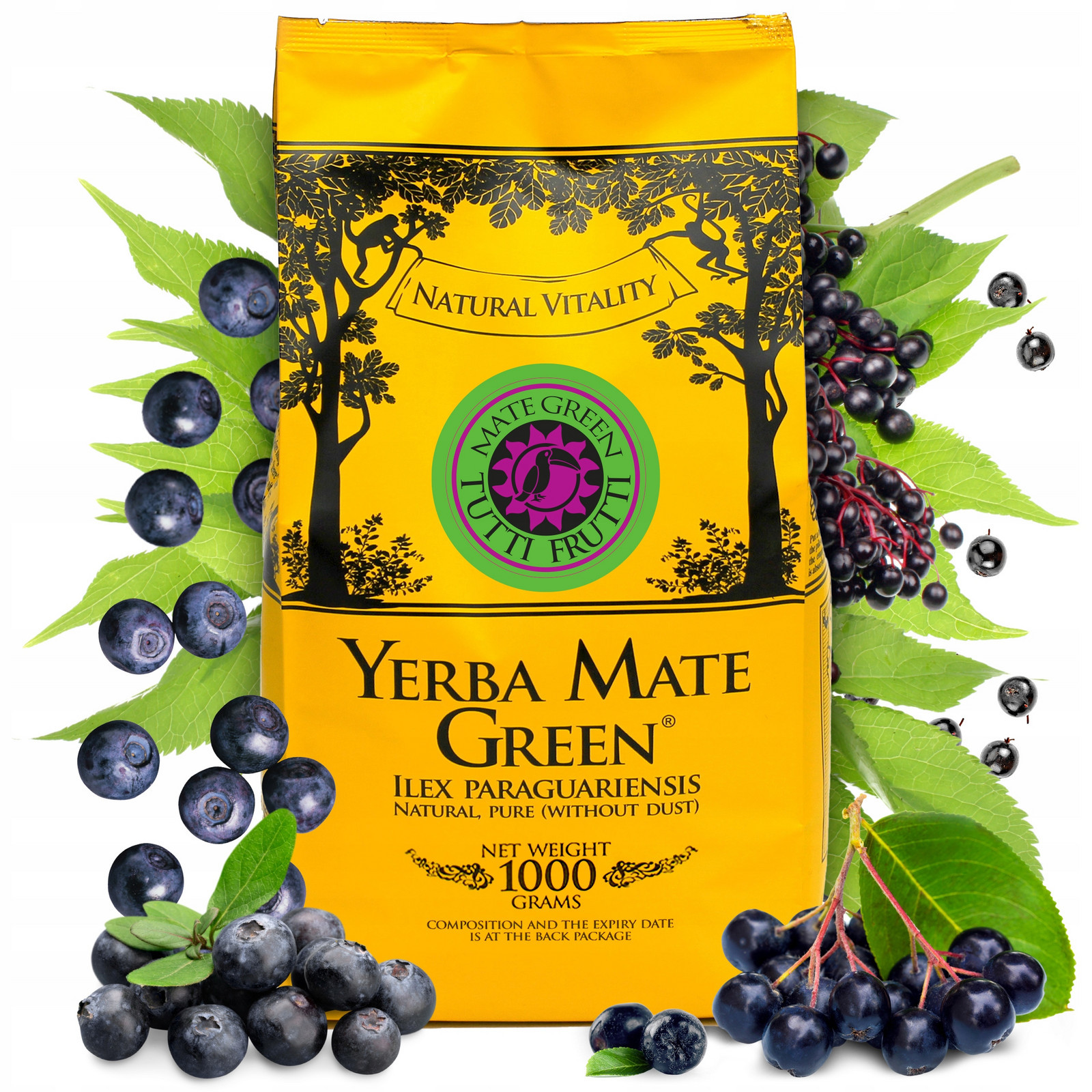 Yerba Mate Green Tutti Frutti Ovocná 1000g 1KG