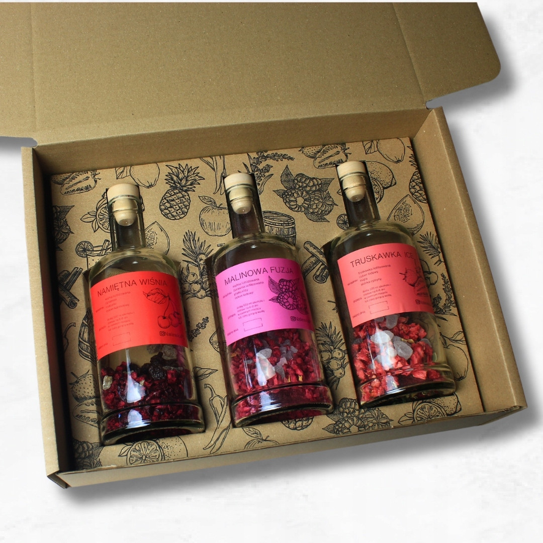 Dárková sada na výrobu ovocných tinktur 3 příchutě