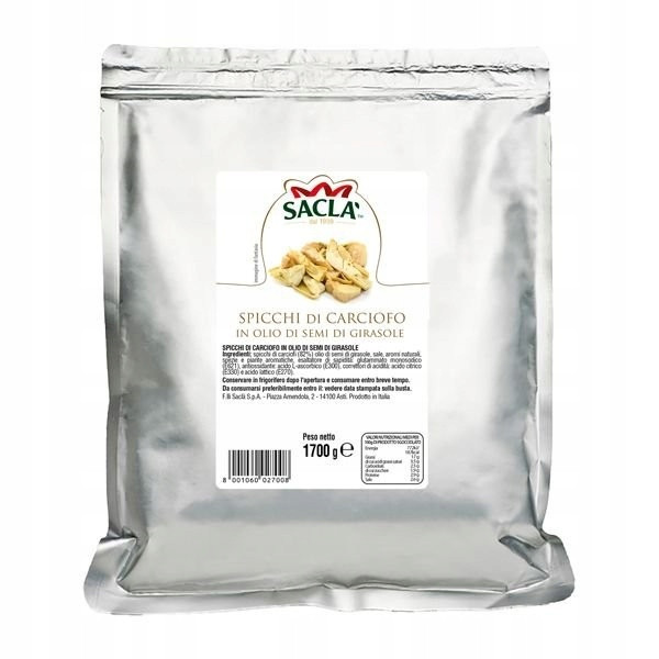 Artyčoky krájené v oleji 1.7 kg Sacla