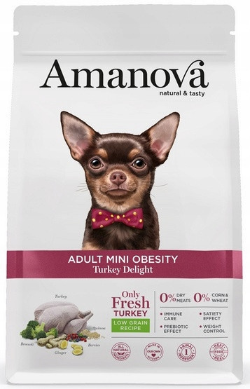 Suché krmivo psy Amanova Adult Mini Obesity Turkey Delight 7kg