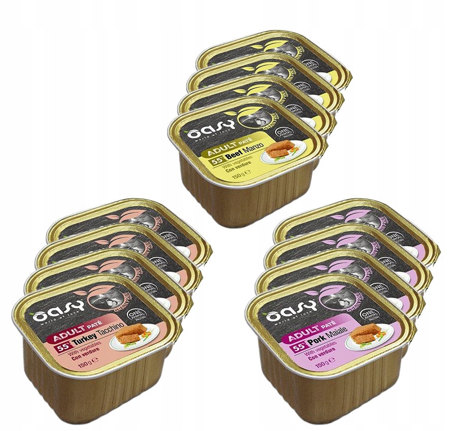 Oasy vlhké krmivo pro psy Grain Free pate mix chutí 12x150 g