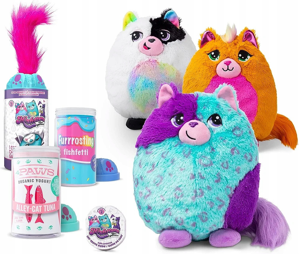 2 x Misfittens Velká Plyšová Kočka Překvapení Náhodná Kočička Plyšák Plyšová