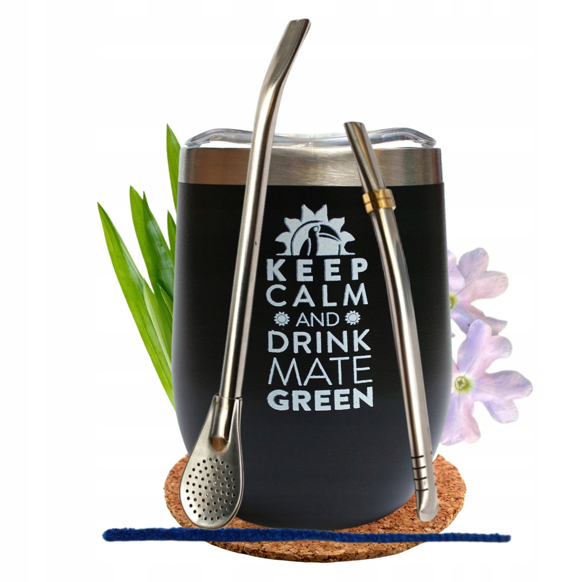 Sada Yerba Mate Black TermoLid Mate Green 500g příslušenství