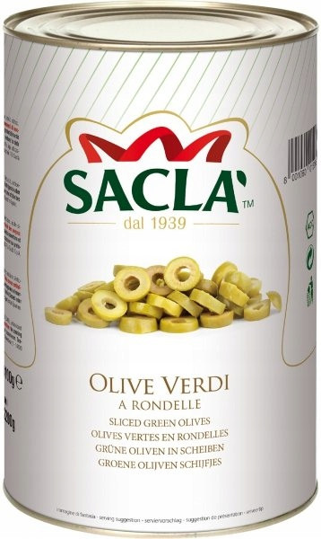 Zelené olivy v nálevu puky 4.1 kg Sacla