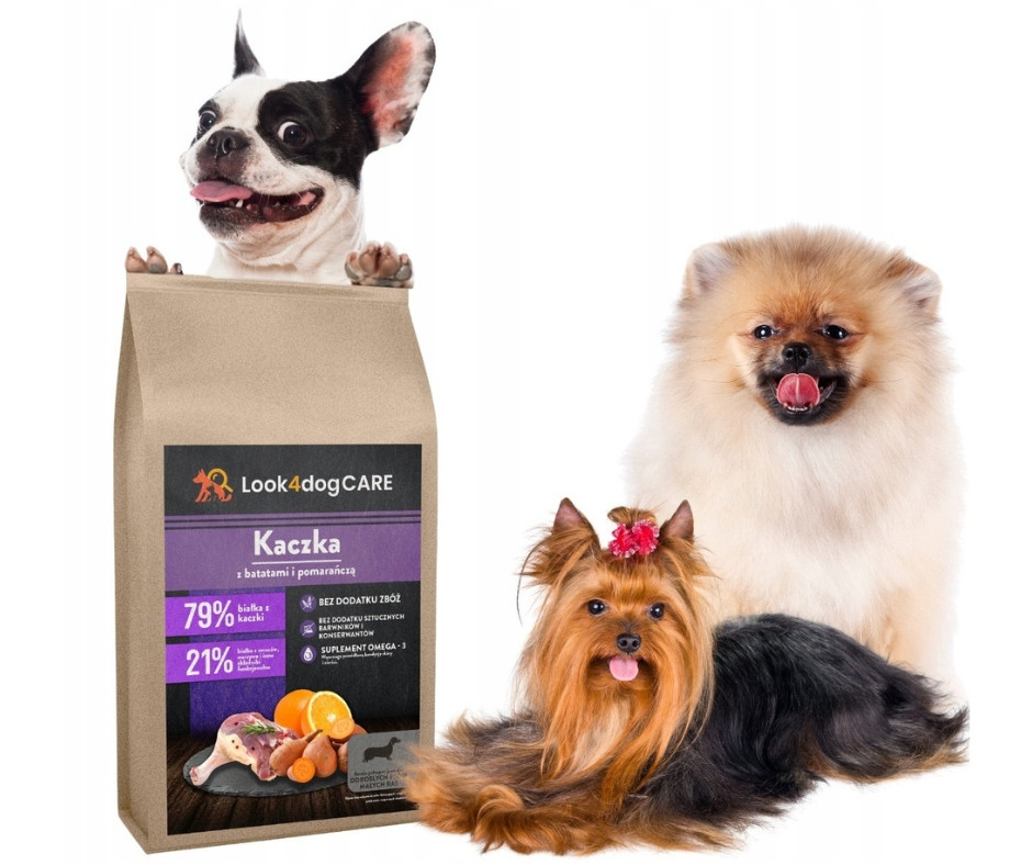 Krmivo pro psy Look4dog Care kachna bez obilovin a drůbeže malých plemen sáček 6 kg