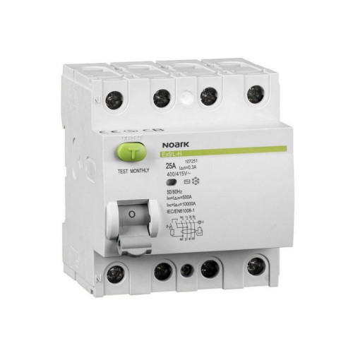 Proudový chránič NOARK EX9L-H 4P 25A A 30mA 108213