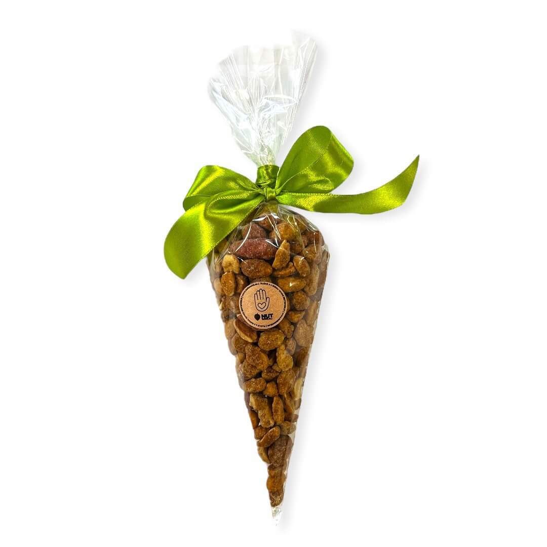 Nutworld.cz Ořechový kornout ZELENÁ STUHA - Mix ořechů v medu a soli 150g