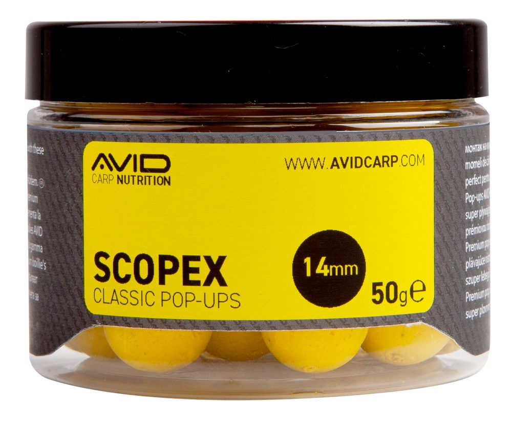 Avid Plovoucí boilie Classic Pop-Ups Scopex 14mm 50g
