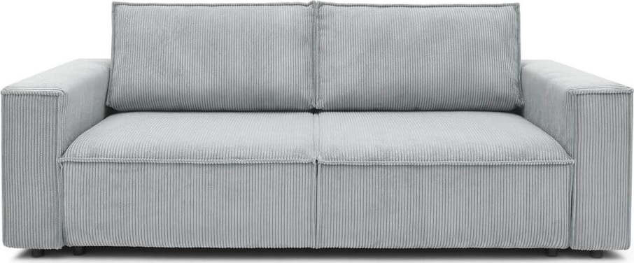 Světle šedá manšestrová rozkládací pohovka 245 cm Nihad – Bobochic Paris