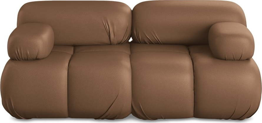 Hnědá modulární pohovka z imitace kůže 190 cm Lokua – Makamii