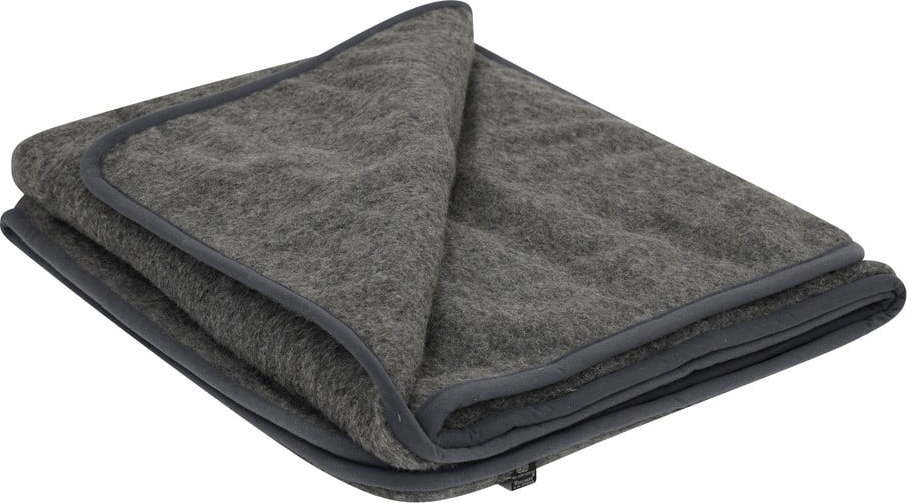 Tmavě šedá deka z merino vlny Native Natural, 130 x 170 cm