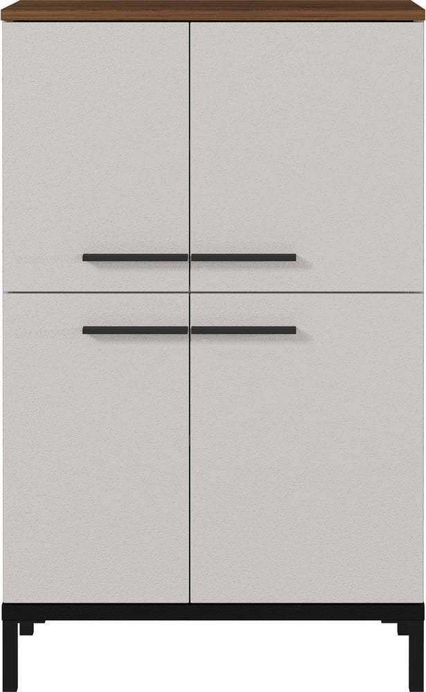 Šedobéžová vysoká koupelnová skříňka v dekoru ořechu 60x97 cm Yonkers - Germania