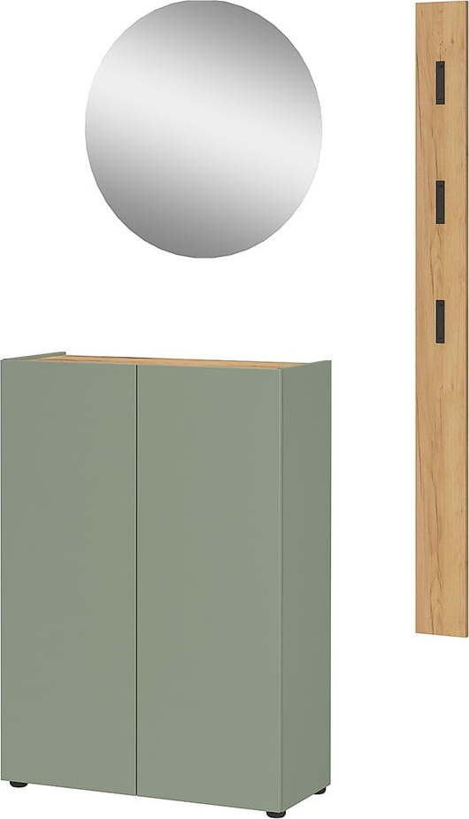 Světle zelená předsíňová sestava v dekoru dubu 104x200x33 cm Alviano – Germania