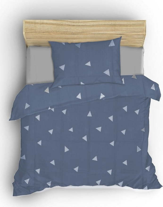 Modré povlečení na dvoulůžko 200x200 cm Üçgen – Mijolnir