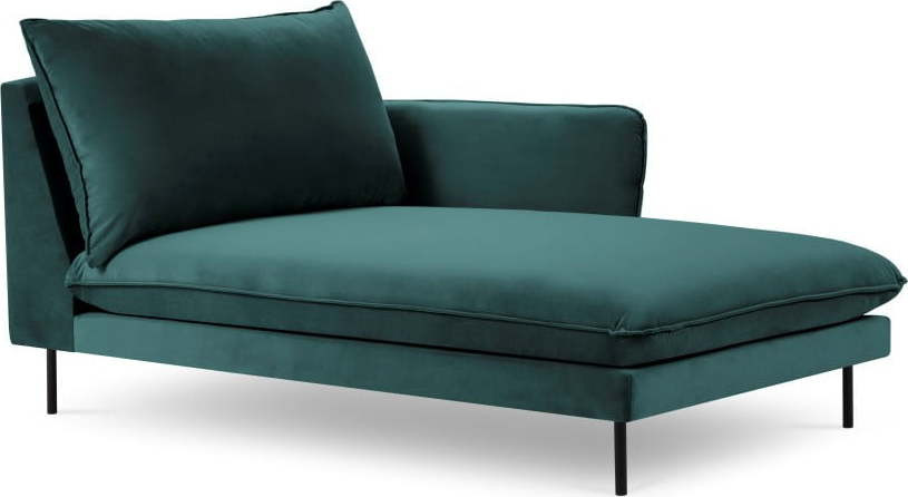 Petrolejově zelená sametová lenoška Cosmopolitan Design Vienna, pravý roh