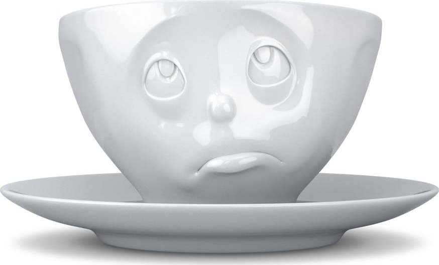 Bílý porcelánový šálek na kávu 58products Oh please, objem 200 ml