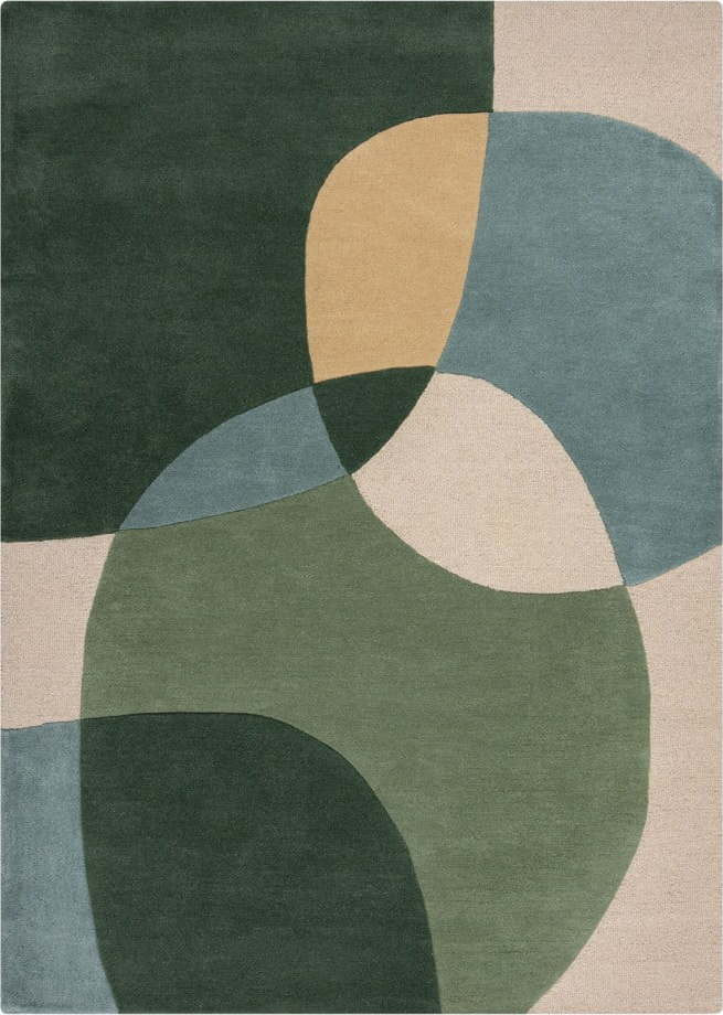 Zelený ručně tkaný vlněný koberec 200x290 cm Glow Green & Blue – Flair Rugs