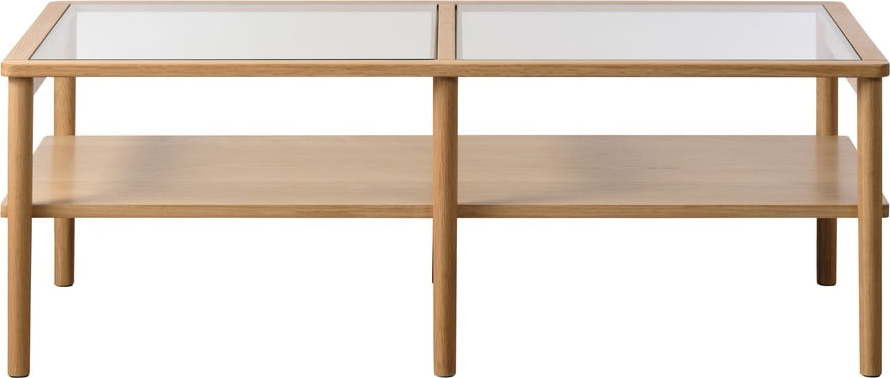 Skleněný konferenční stolek v přírodní barvě 60x120 cm Elba – Unique Furniture