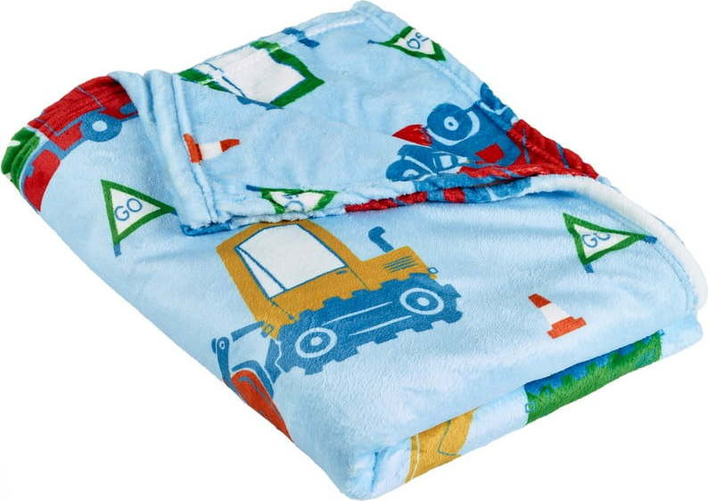 Modrá fleecová dětská deka 130x170 cm Digger Dreams – Catherine Lansfield