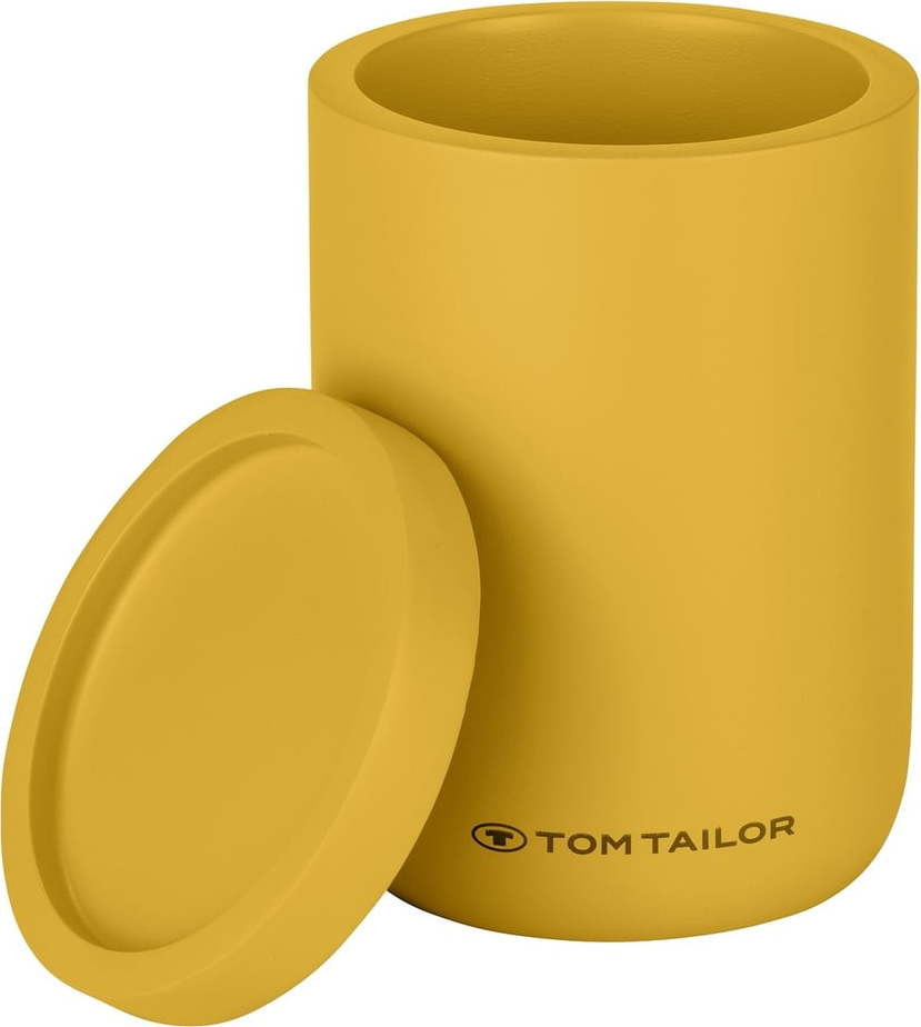 Koupelnový organizér na vatové tampony z polyresinu v hořčicové barvě Tom Tailor T-Color Bath – Wenko