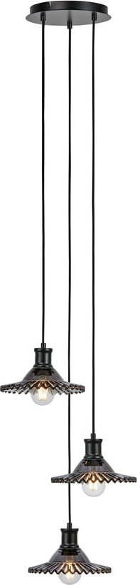 Černé závěsné svítidlo se skleněným stínidlem ø 22 cm Novia – Markslöjd