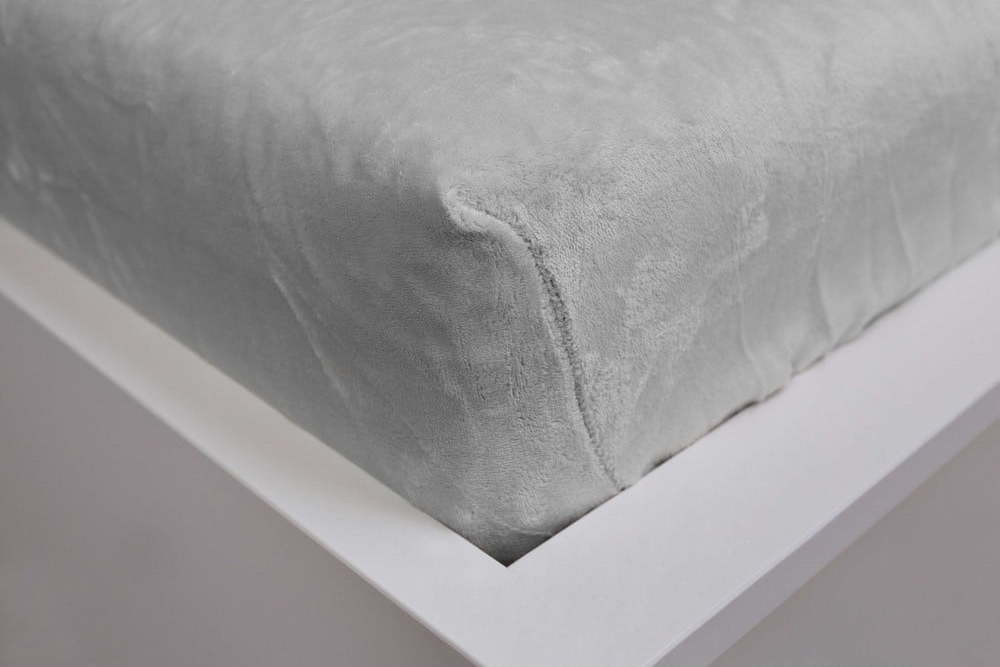 Šedé napínací prostěradlo z mikroflanelu 180x200 cm – Jerry Fabrics