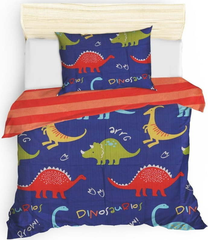 Modré dětské povlečení na jednolůžko 140x200 cm Dinazorus – Mijolnir