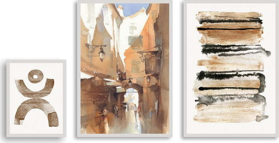 Obrazy v sadě 3 ks 44x65 cm Watercolor – Tomasucci