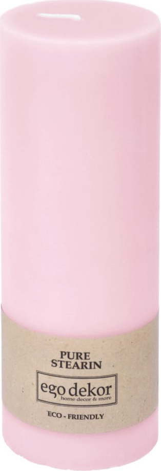Růžová svíčka Eco candles by Ego dekor Friendly, doba hoření 60 h