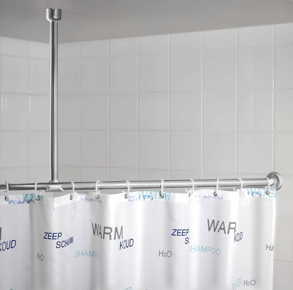 Držák na strop pro sprchový závěs ve stříbrné barvě 57 cm – Wenko