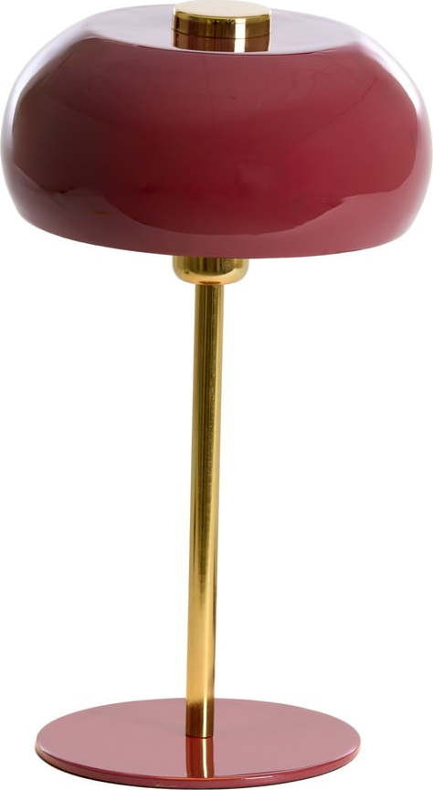 Vínová stolní lampa s kovovým stínidlem (výška 40 cm) Surin – Light & Living