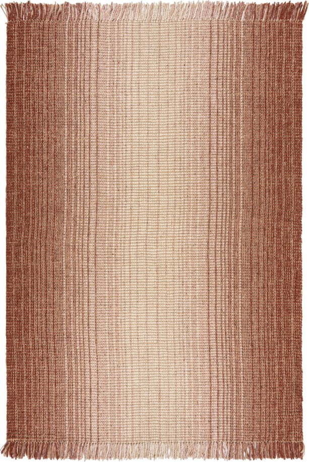 Červený oboustranný ručně tkaný koberec s příměsí juty 160x230 cm Jute Ombre Red – Flair Rugs